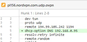 Modifying the downloaded configuration of a VPN profile.